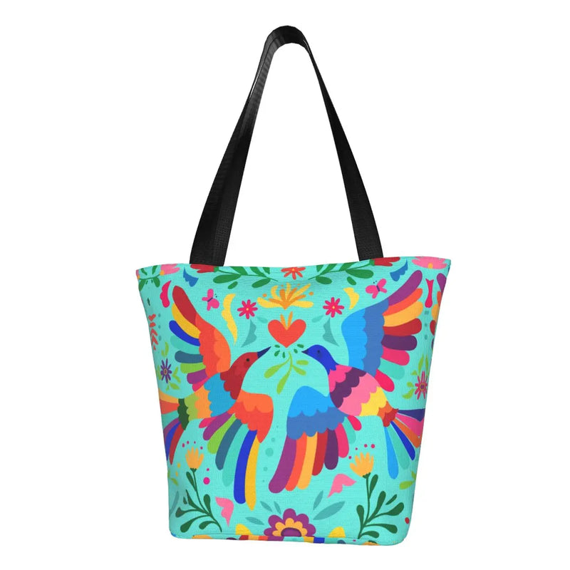 New Mexican Spanish Embroidery Flowers Tote Bags