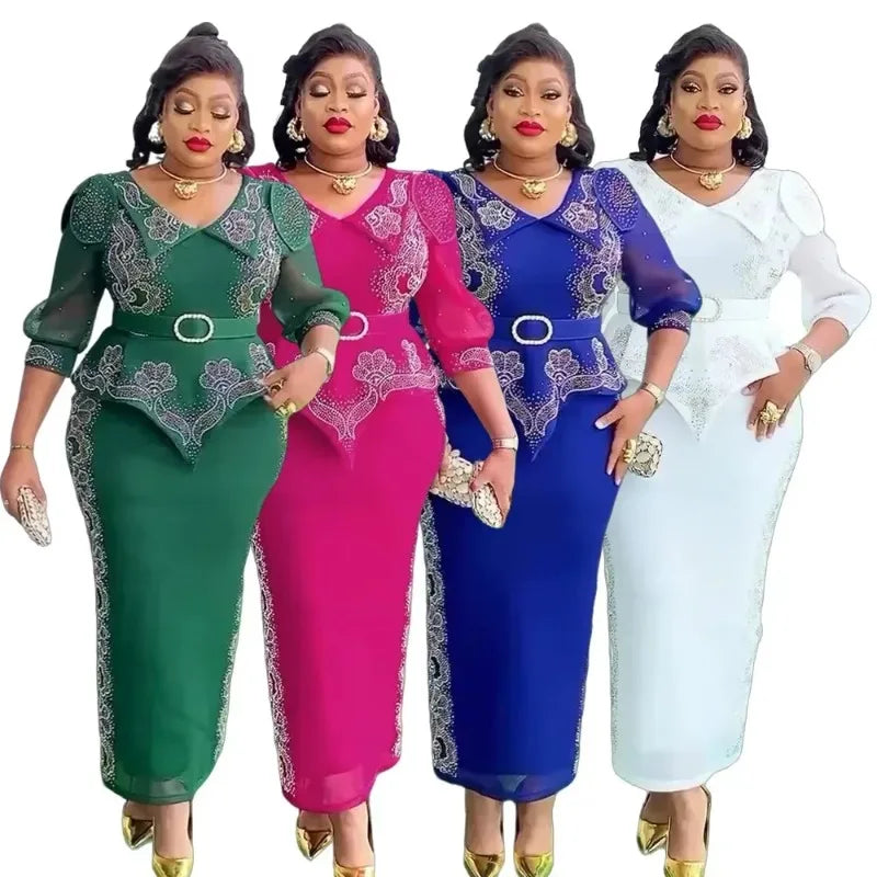 Women Africa Plus Size Wedding Party Long Christmas Dress