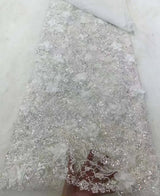 New Madison Pink 3D Beaded Tulle Lace Fabrics