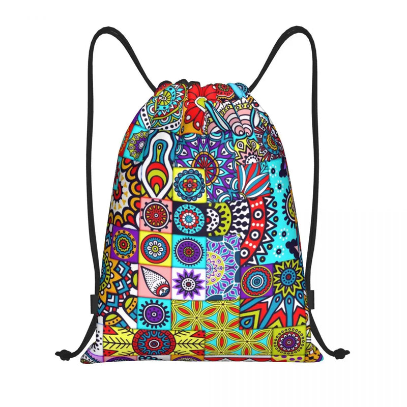 New Wax Print Ankara Kente Pattern Drawstring Bag