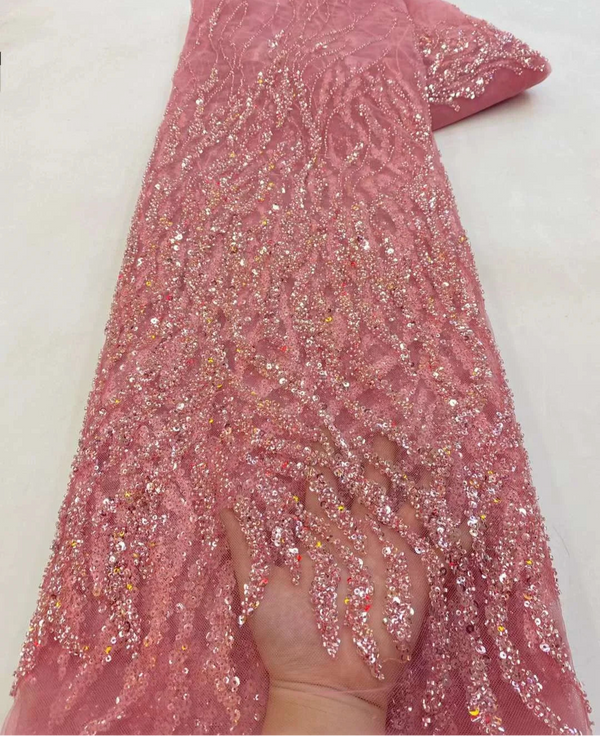 New Madison-Sequined Lace Fabric for Wedding Dress