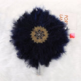 1PC Turkey Feather Hand Fan