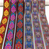 3.3cm Flowers Pattern Embroidered Jacquard Ribbons Woven Lace