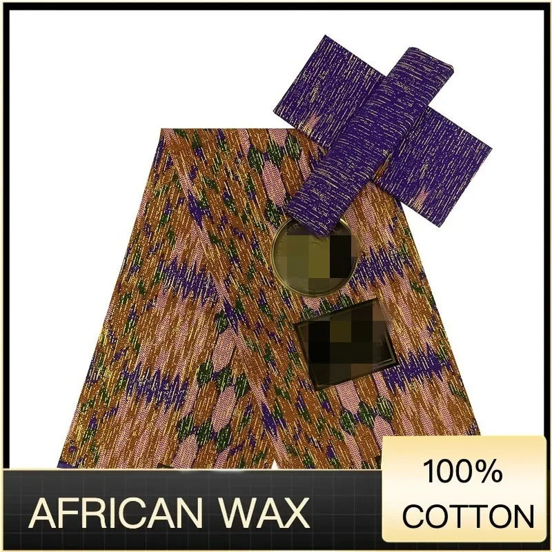 Ankara African kente gold  Real Wax Fabric