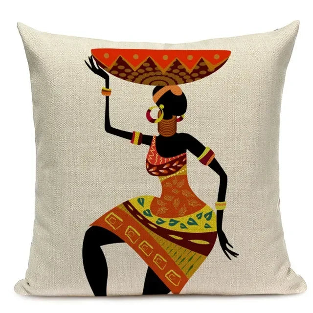 New African Woman Cushion Cover