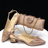 Italian Design Girly Style Opend Toe Shoes And Bag