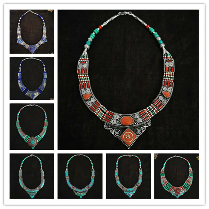 New Collection Copper Inlaid Big Pendant Necklaces