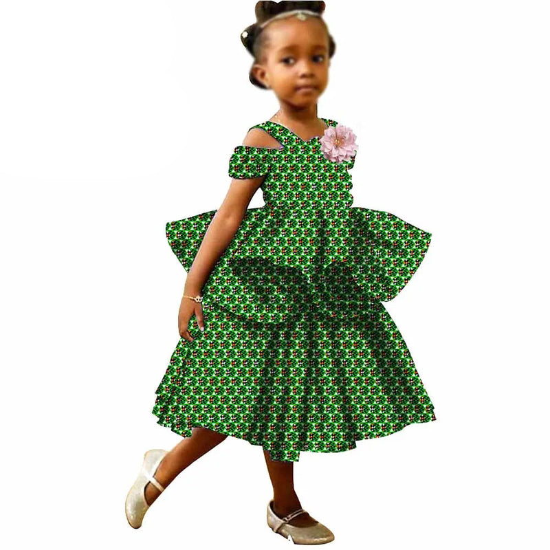 African Girls Sleeveless Double Princess Dress