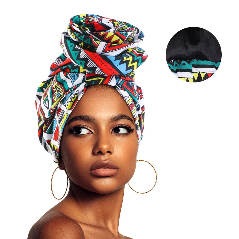 New Women African Print Stretch Bandana Head Wrap