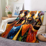 Cartoon Africa Custom Painting Art Soft Flannel Blanket