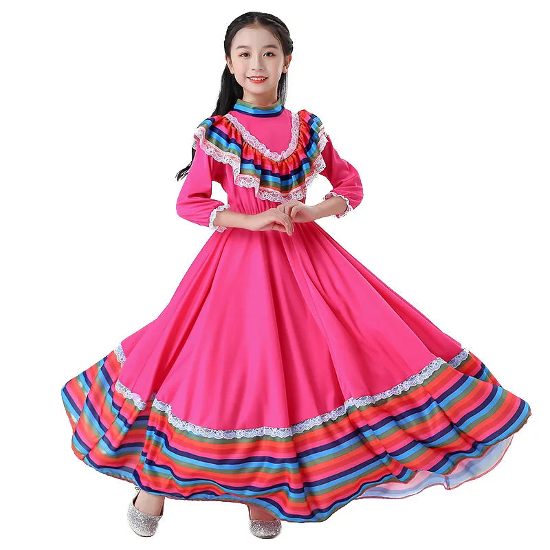 New  Mexican Girls' Skirts Big Ethnic Style Dresses