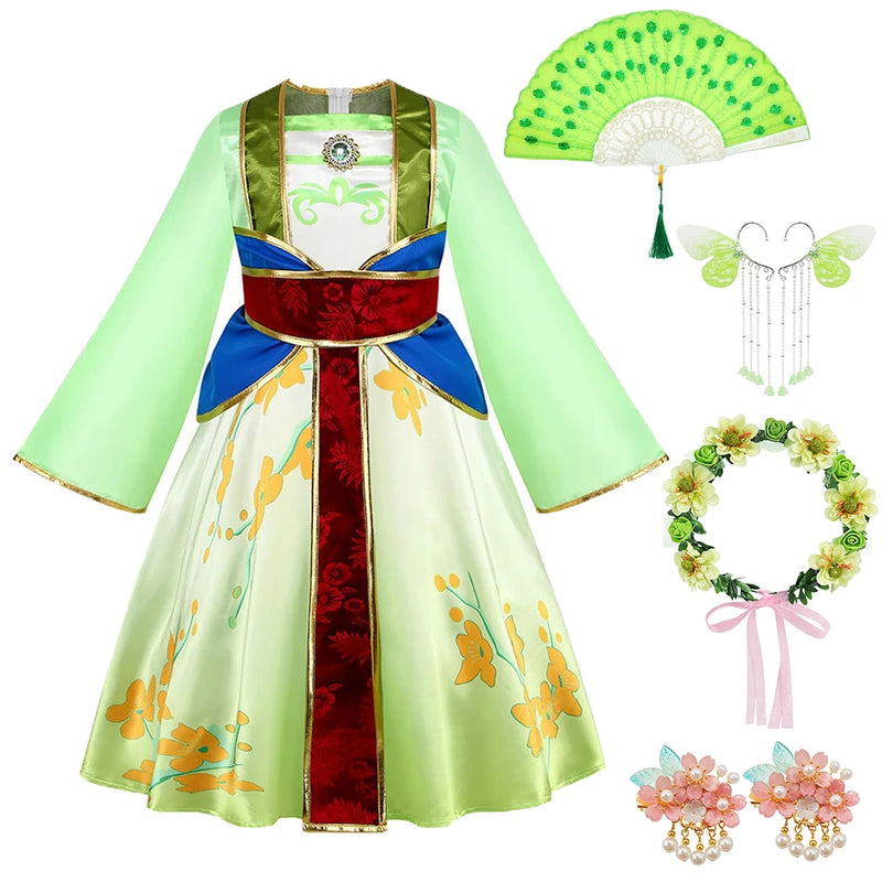 Kids Mulan Cosplay Princess Dress