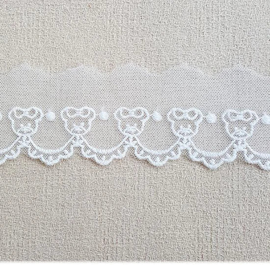 New Little Bear Cotton Mesh Embroidery Lace