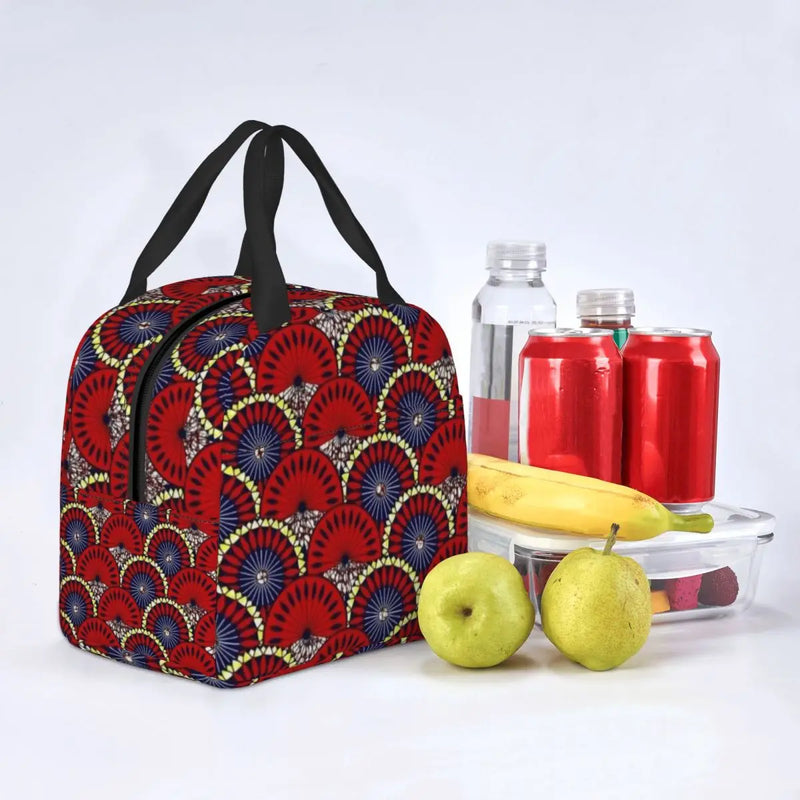 Ankara Dutch Wax Print Thermal Insulated Lunch Bags