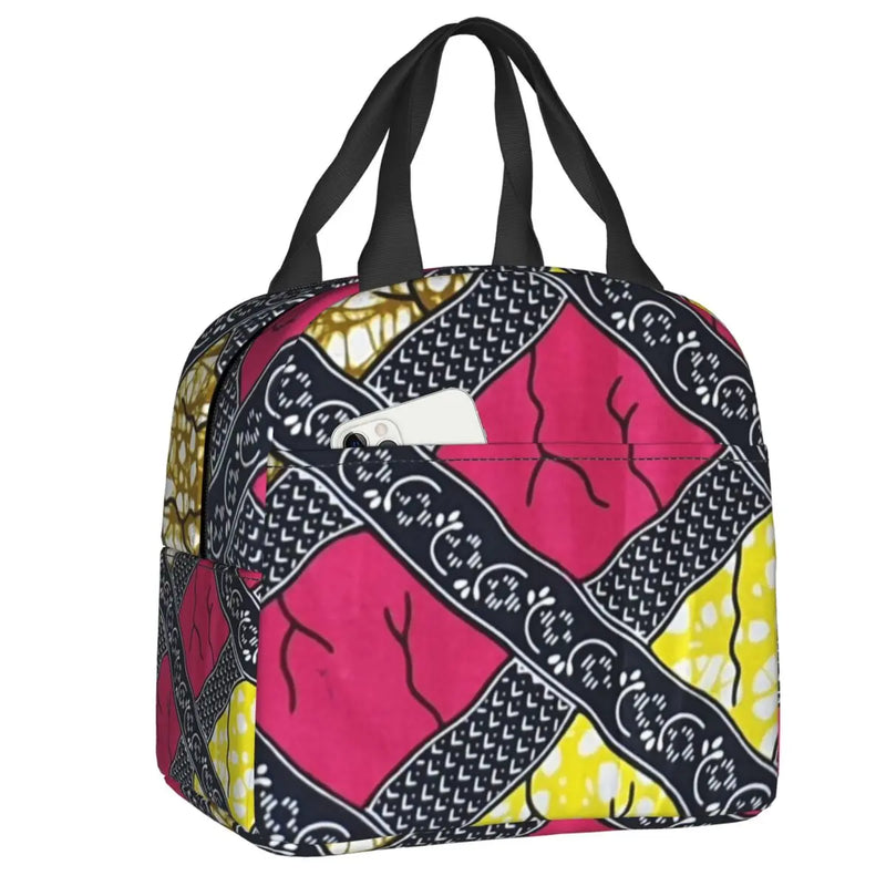 Ankara Dutch Wax Print Thermal Insulated Lunch Bags