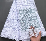 New White Sequins Mesh Lace Fabrics