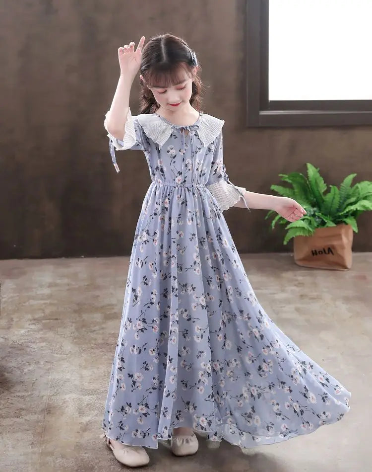 5-16Y Kids Floral Princess Party Dresses