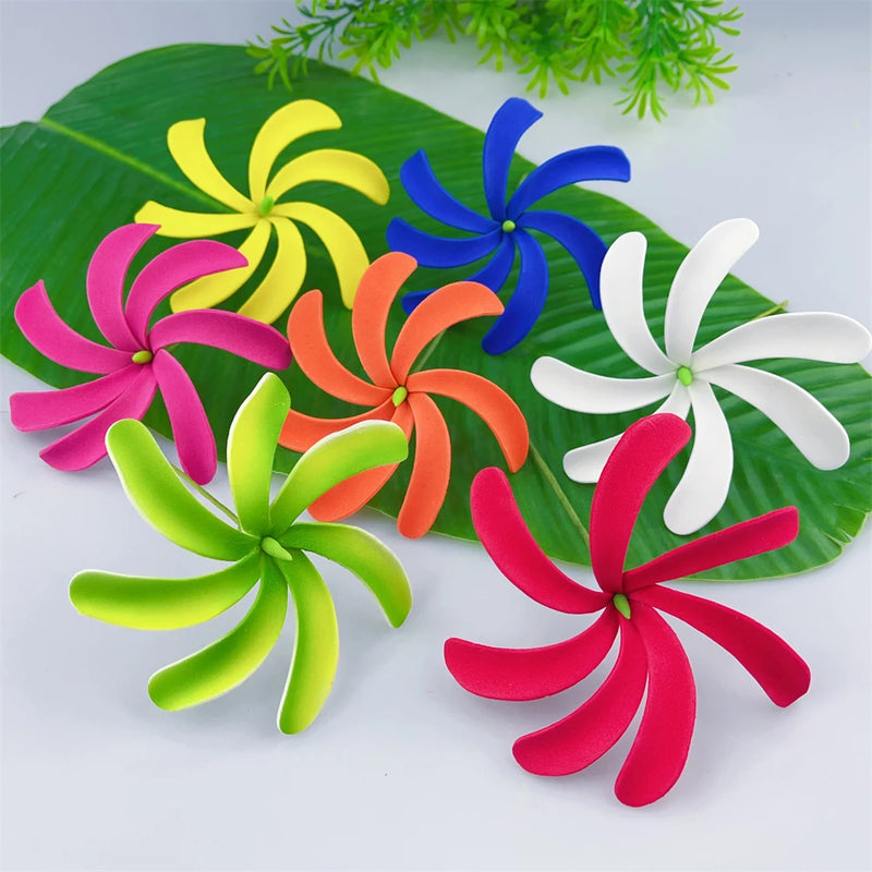 7Pcs Mixed Colors Tiare Tahitian Gardenia Flower Hairpick