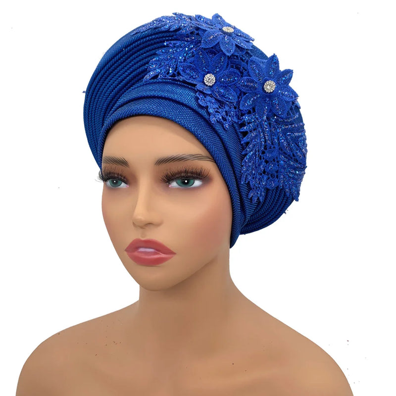 New Elegant African Autogele Women's Turban Cap