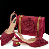 New Arrival African Wedding Shoes and Bag Set