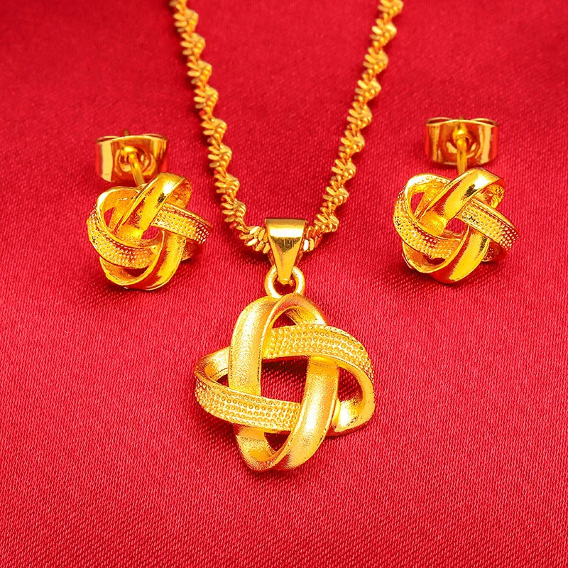 New Yellow Gold Plated Jewelry Sets