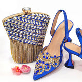 New Gold Woman Shoes And Bag Set