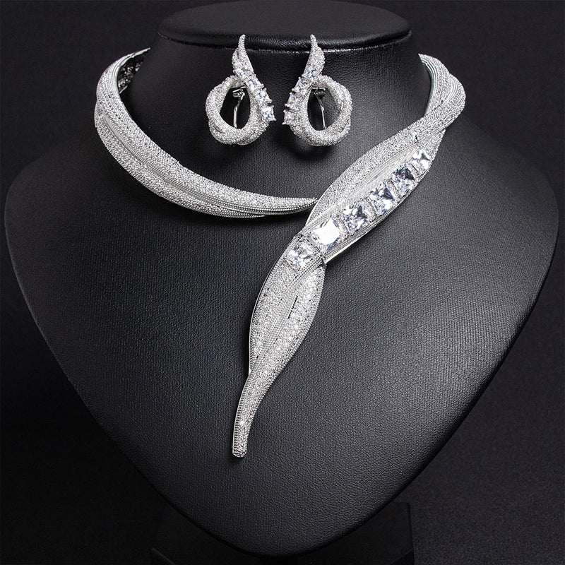 Women Wedding Luxury Cubic Dubai Bridal Jewelry Set