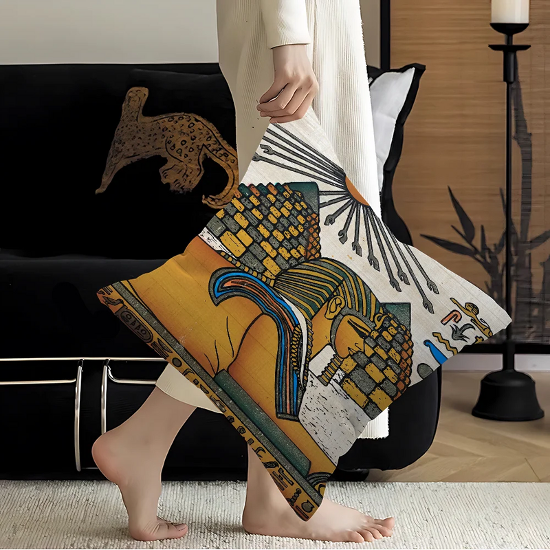 Abstract Ancient Egypt Snake Leopard Stitch Lucky Dragon Pillow Cover Sofa Cushion Cover Home Room Decoration Children Gift