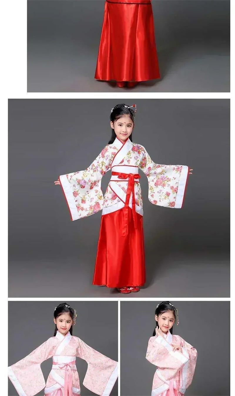 Children Girls Lion Dance China Clothing