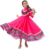 Girls School Stage Cosplay Costume Mexican Ethnic Dance Dress