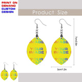 Print On Demand Customized Custom Words Name Number Earring