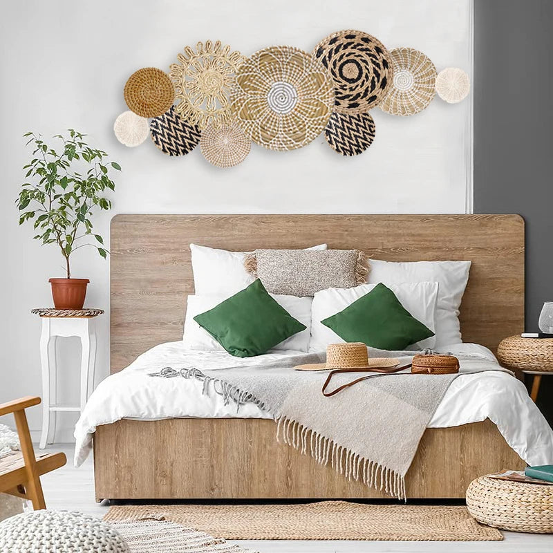 New Boho Rattan Wall Basket Decor