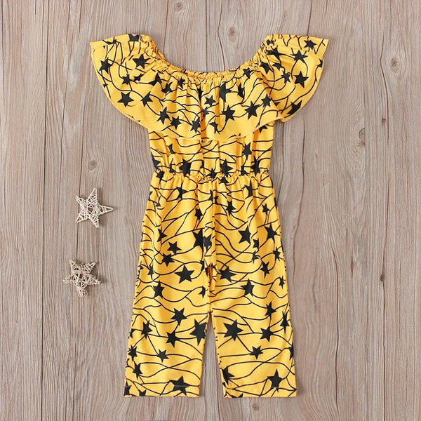 Summer African Children Printing Short Sleeveless Long Jumpsuit