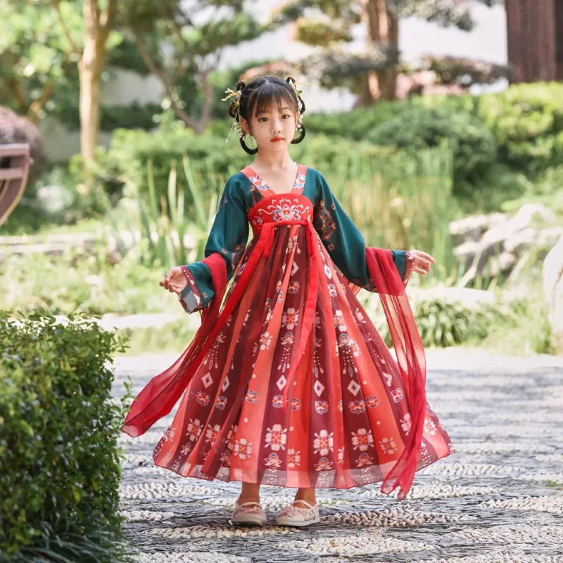 New Retro Chinese Hanfu Girls' Casual Dress