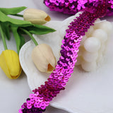 New Elastic Sequin Ribbon Glitter Stretch Trim