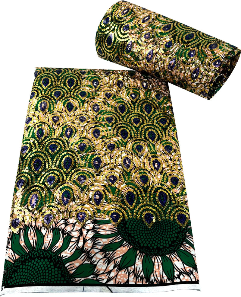 African Real Sequins Wax Fabric