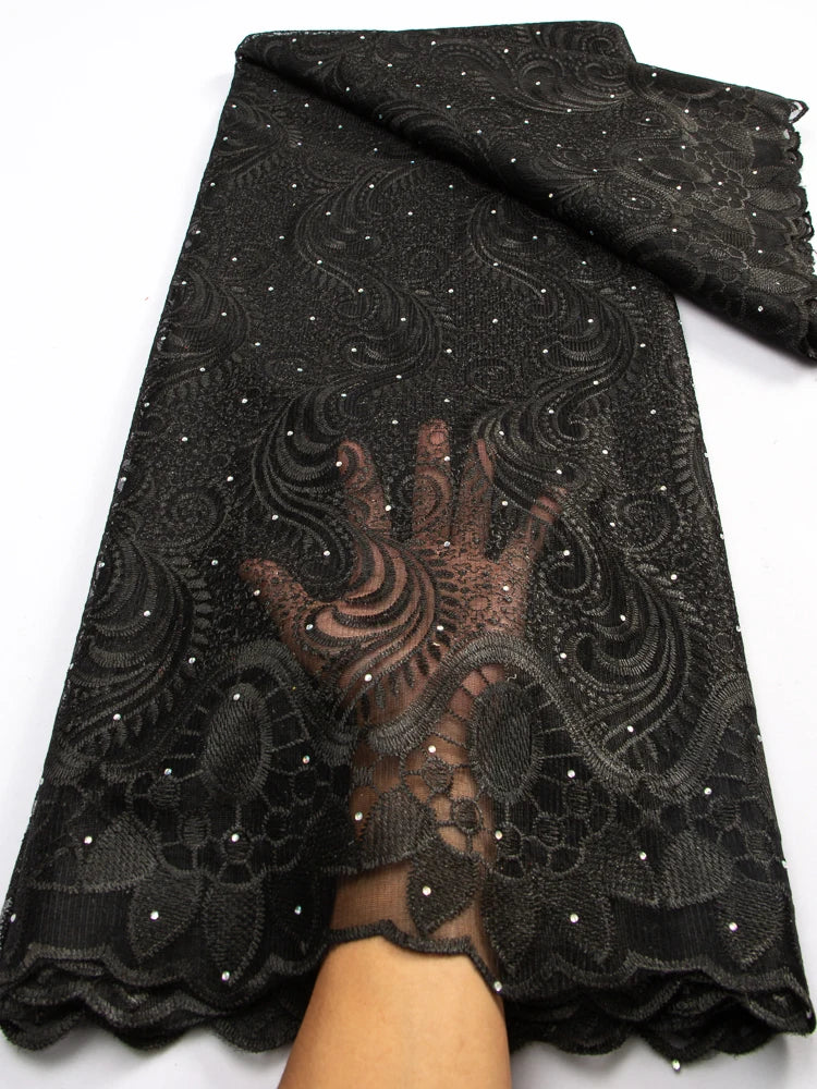 New High Quality African Stones Lace Fabric