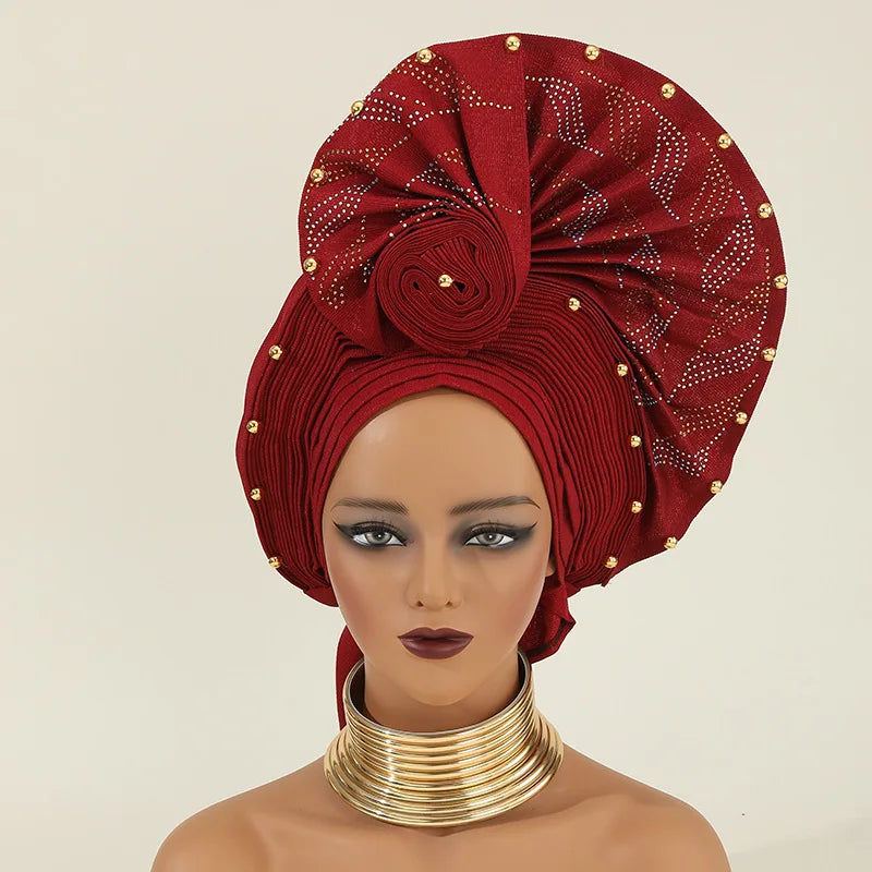 High Quality Latest Nigerian Wedding Women Auto Gele Turban