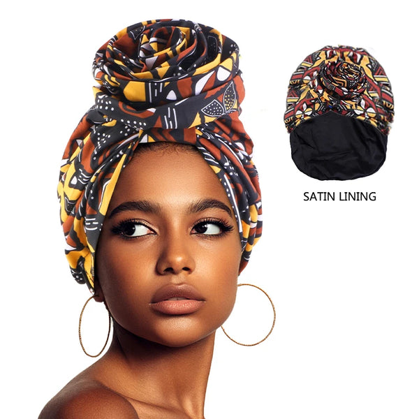 New Women African Print Stretch Bandana Head Wrap