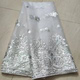 High Quality Sequins Tulle African Lace Fabric