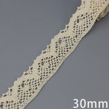 New White Beige Cotton Embroidered Lace