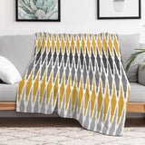 New Yellow and Gray Throw Blanket Decorative