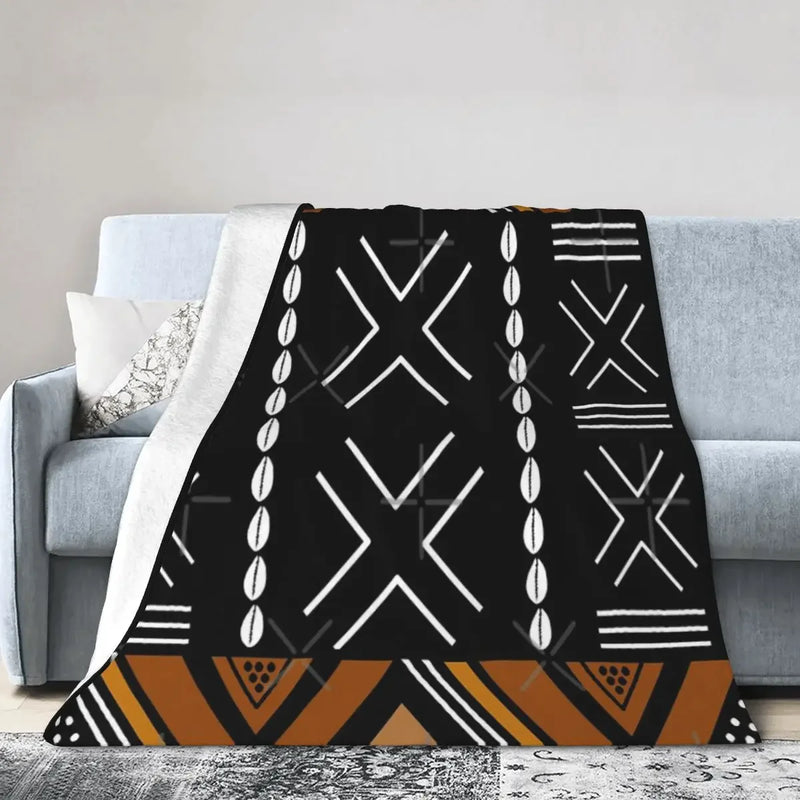 African Mud Cloth Bogolan Blanket