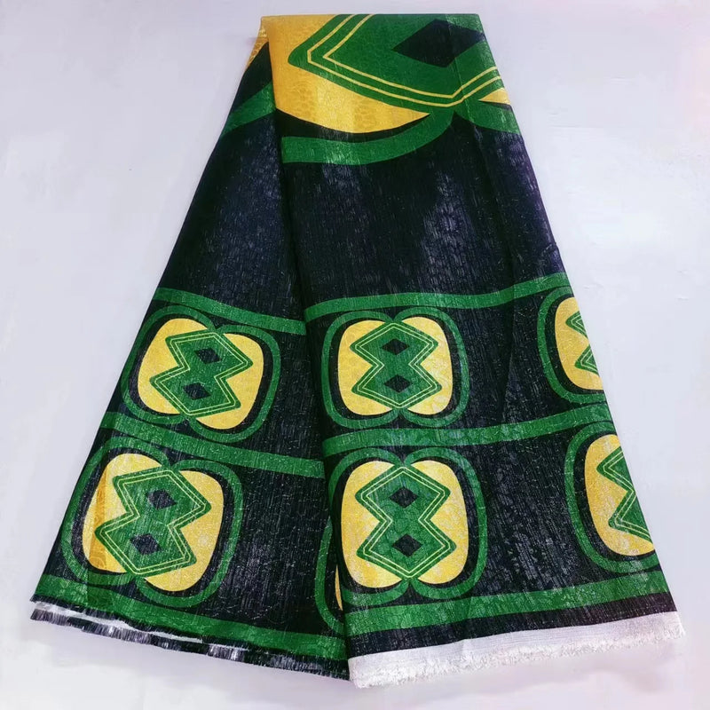 African Wax Style Kente Jacquard Brocade Lace Fabric