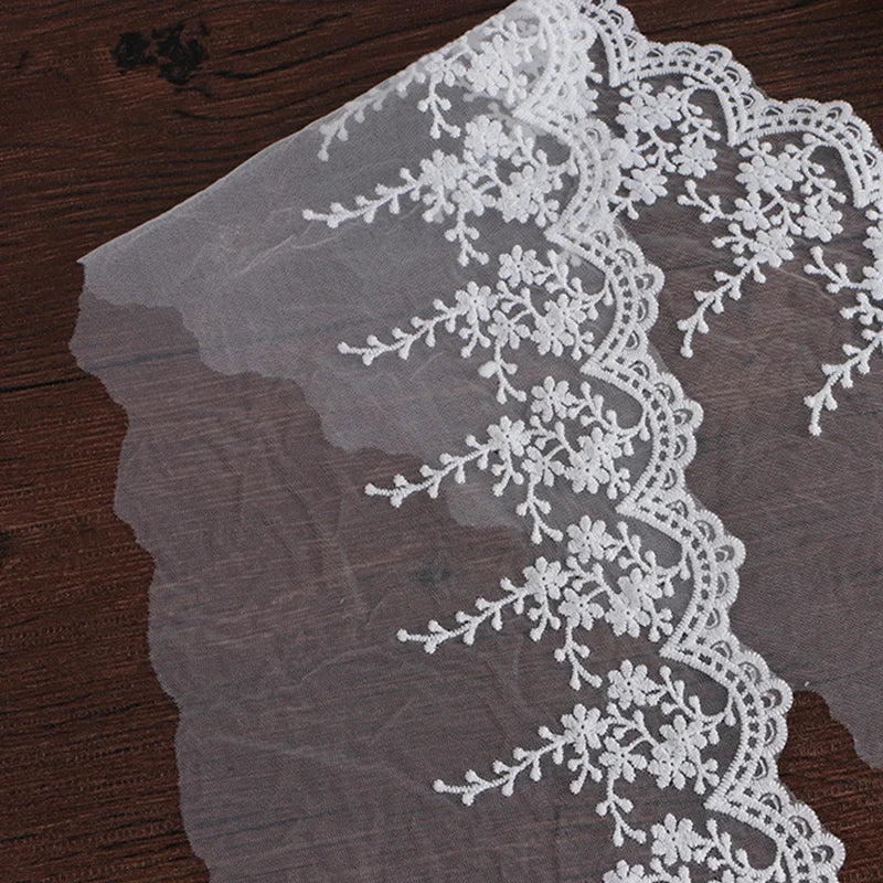 7-14.5 cm Embroidered Mesh Flower Tulle Lace