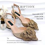 Flower Design Party Wedding Women Shoes and Bag