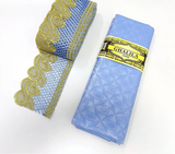 New White And Gold African Lace Fabric