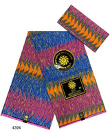 Ankara African kente gold Real Wax Fabric