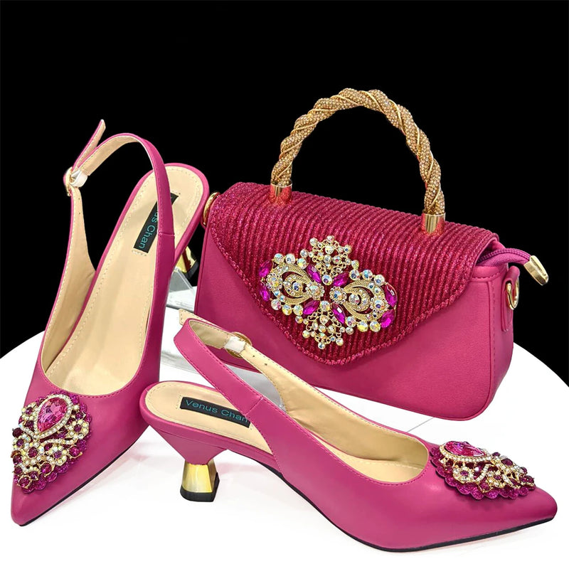 Sweet Party Style African Women's Shoes Bags