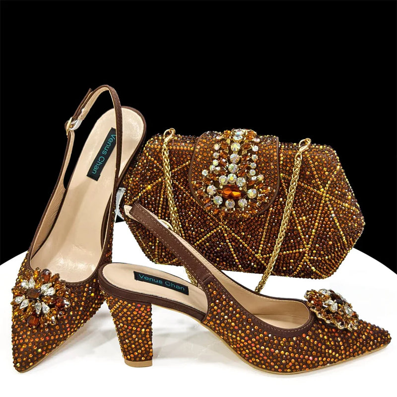 Italian Design Fashion Shoes with Matching Bag Set